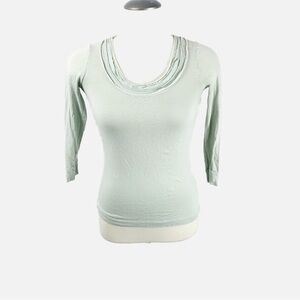 J.Crew Pale Mint Layered Scoop Neck Top (S) – 100% Cotton Classic